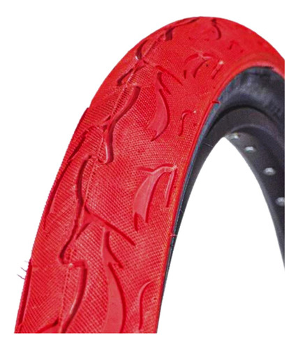 Pneu Bike Aro 26 Flame Slick Balão Wheeling Asfalto Vermelho