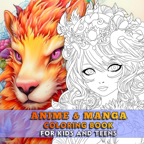 Libro: Anime And Manga Coloring Book For Kids And Teens: Imm