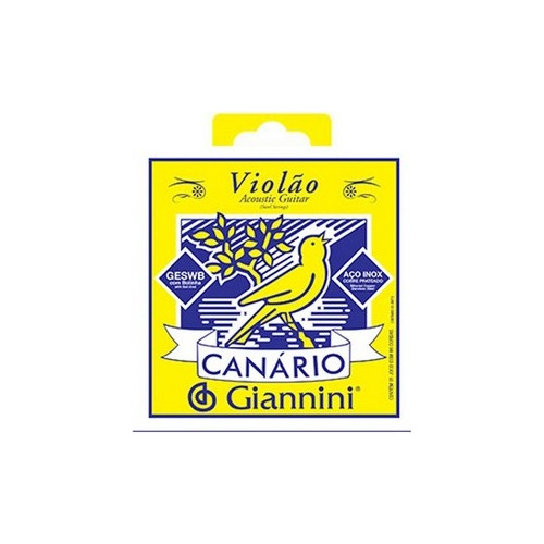 Encordoamento Canário Giannini Corda Para Violão Aço 011