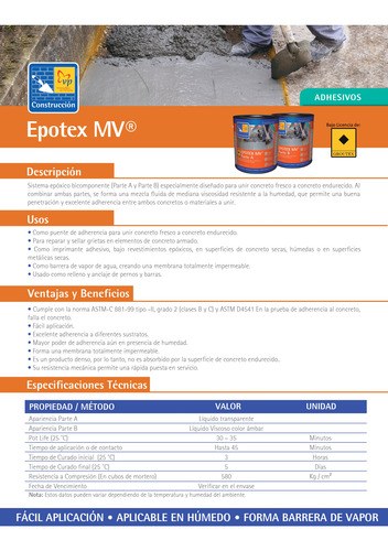 Kit Epotex Mv Bicomponente Galon Y Galon Vp