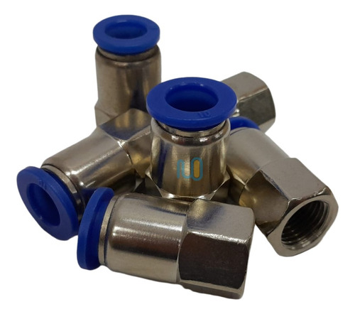 10 Unds Conector Pu Pneumatico Reto 10mm Femea 1/4'' - Bsp