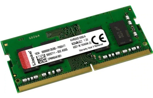 Memoria Ram Laptop Ddr4 4gb 2666mhz Kingston Kvr26s19s6/4