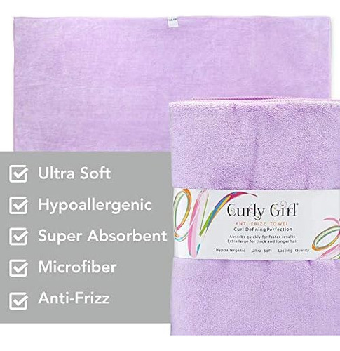Curly Girl, Toalla Para Cabello Rizado, Microfibra Grande 22