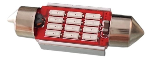 Led Tubular Festoon Ceramico Smd Rojo 12v 36 Mm