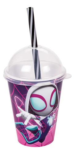 Vaso Plástico Milk Shake Spidey Spiderman 280 Ml
