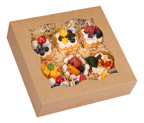 Moretoes 25 Cajas De Panadera Marrones De 12 X 12 X 3 Pulgad