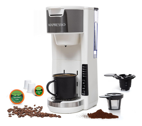 Cafetera Electrica Mixpresso K-cup 2 En 1 30oz - Blanco