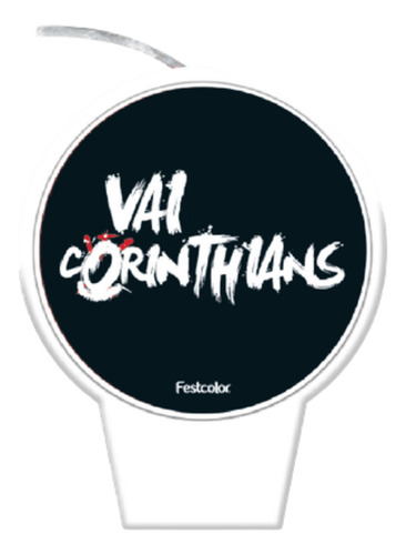 Vela Aniversário Futebol Corinthians Festcolor - 1 Unid.
