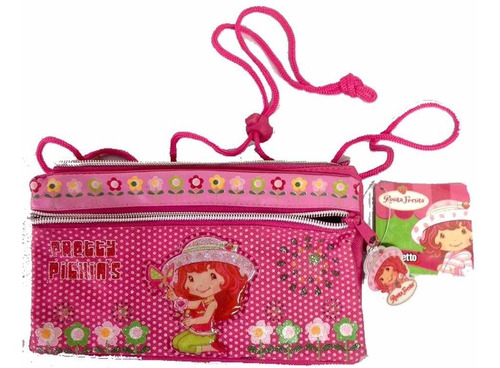 Bolso Para Niña De Tres Bolsillos Con Cierre De Fresita .