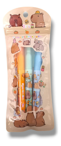 Capibara Marcatextos Marcadores Fluorescentes Kit 3 Piezas