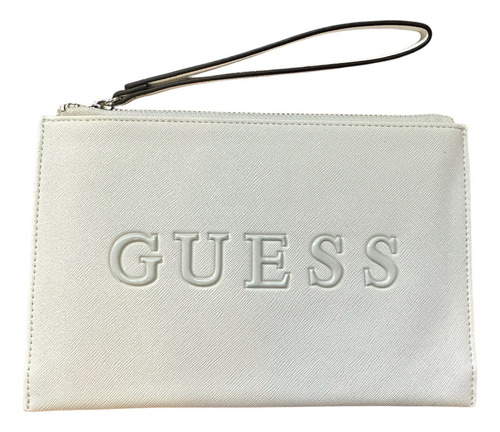 Muñequera Monedero Cartera Guess Para Mujer Blanco Diseño De La Tela Liso