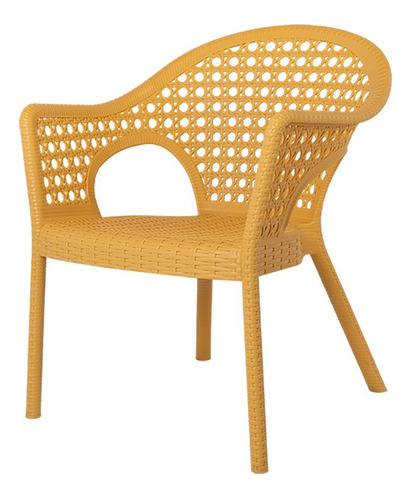 Silla Cómoda Tipo Rattan De Comedor/terraza De Polipropileno