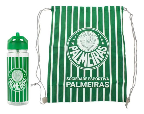 Garrafa 450ml Squeeze C/ Mochila - Palmeiras Oficial Treino