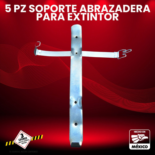 5 Pz Soporte Extintor 2.5 Kg Tipo Abrazadera Colocación