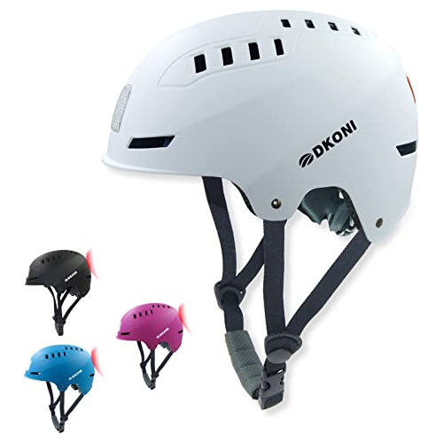 Casco De Bicicleta Dkoni Con Luces Led Cascos De Bicicleta U