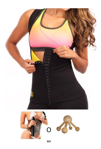 Faja Chaleco Con Broches Ref 507 Neopreno Obsequio Masajeado