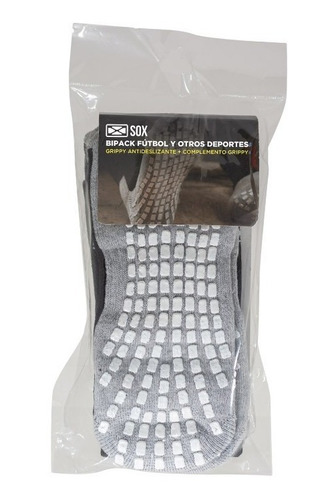 Media Antideslizante Sox + Pantorrilera Futbol Bipack