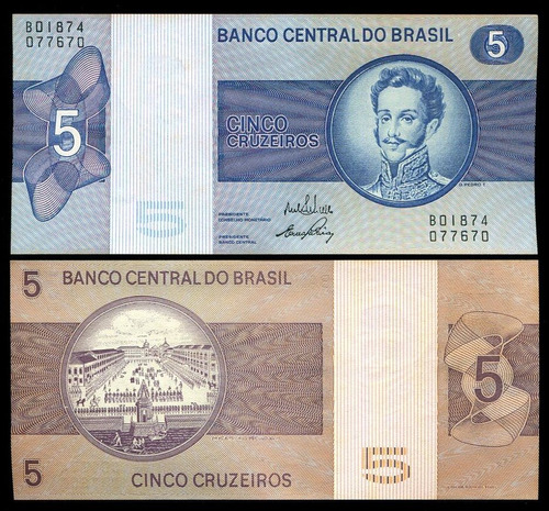 Cédula Brasil 5,00 Cruzeiro 1973 C134 Flor De Estampa  L175