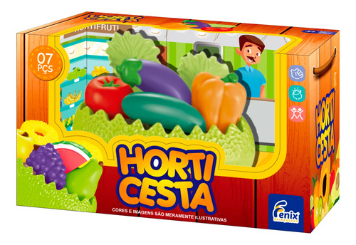 Brinquedo Faz De Conta Cesta De Frutas E Legumes Horti Cesta