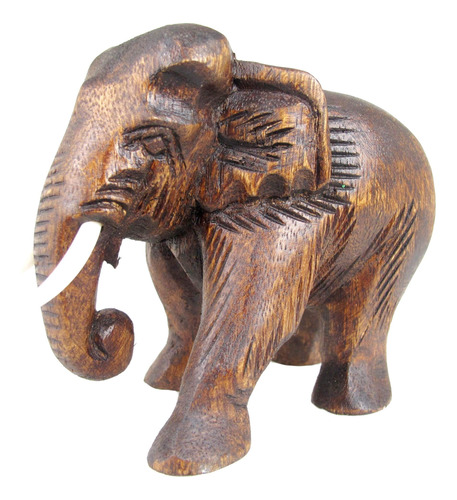 Land Of Simple Treasur Estatua Elefante Madera Tallada Mano