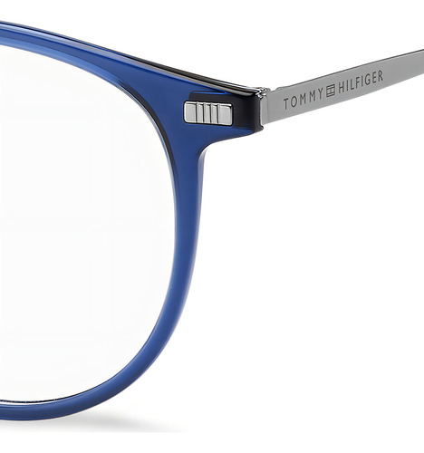Armação De Óculos Tommy Hilfiger Th 2021 Pjp - Azul 51