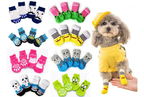 Meia Para Pet Cães Gatos Antiderrapante Sapatos Socks Frio