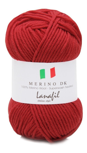 Lã Merino Dk Superwash Lanafil 50g 105mts Crochê Tricô Cor 2940/66- Vermelho