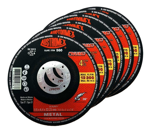 Discos Para Desbaste De Metal Austromex 560 De 4 1/2 PuLG