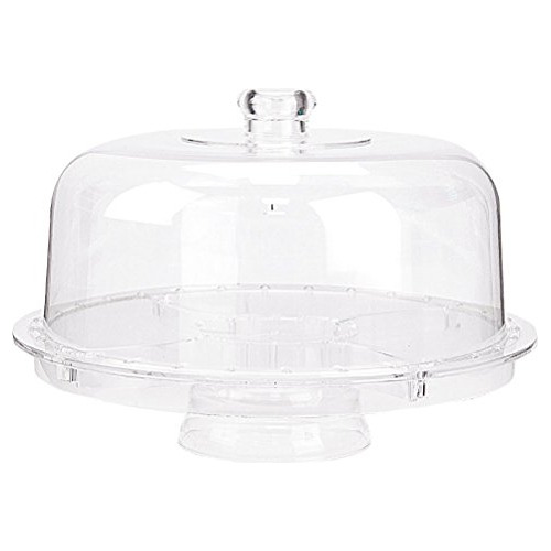 Soporte Para Pastel De Acrilico 12 Pulgadas Con Cupula Transparente