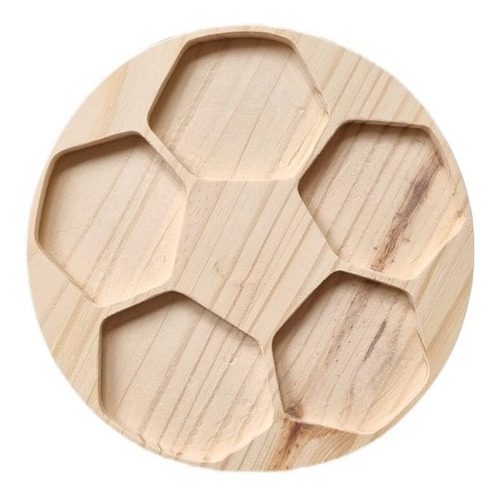 6 Plato De Madera Forma Pelota De Futbol Mundopino 