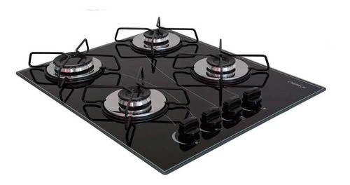 Cooktop Premium Chamalar Glp 4bcs Ultra Chama Preto Bivolt