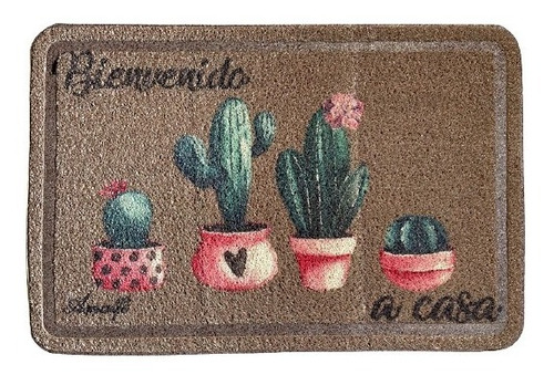 Imagen 1 de 2 de Alfombra Entrada Pvc Estampado Diseños Divertidos 40x60 Cm