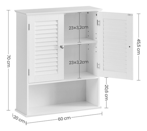 Vasagle Armario De Baño Para Espacios Pequeños Color Blanco