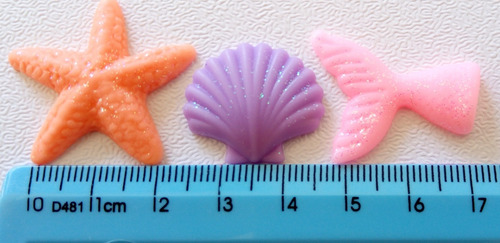 Kit 45 Apliques De Biscuit Fundo Do Mar