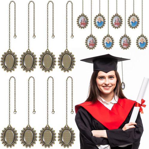 4 Pieces Graduation Cap Tassel Memorial Photo Charm Gra...