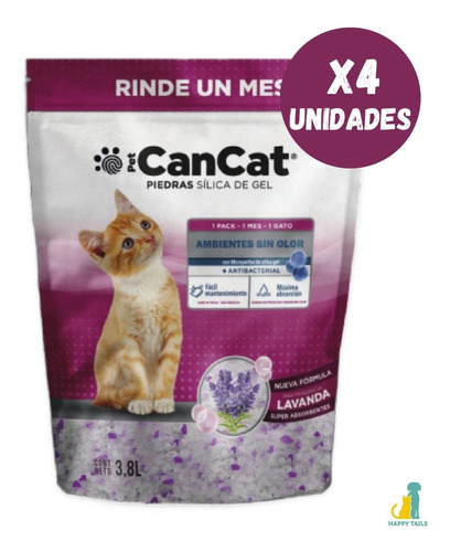 Silica Cancat Lavanda 4 X 3,8 Lts. - Happy Tails