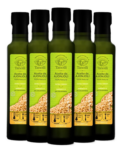 5 Pack - Aceite De Ajonjolí Extra Virgen 250 Ml Tanoili.