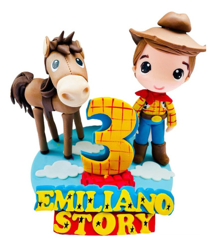 Cake Topper Woody Gudy Tiro Al Blanco Toy Story Vela Pasta