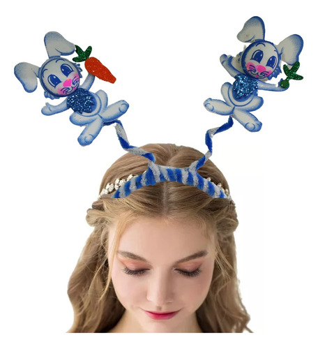 Diadema Conejito Primavera Rosa O Azul A Elegir Conejo 1pz Azul Claro