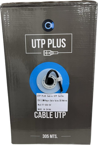 Imagen 2 de 5 de Bobina Cable Utp Exterior Doble Vaina Red Cat5e Rollo305mts