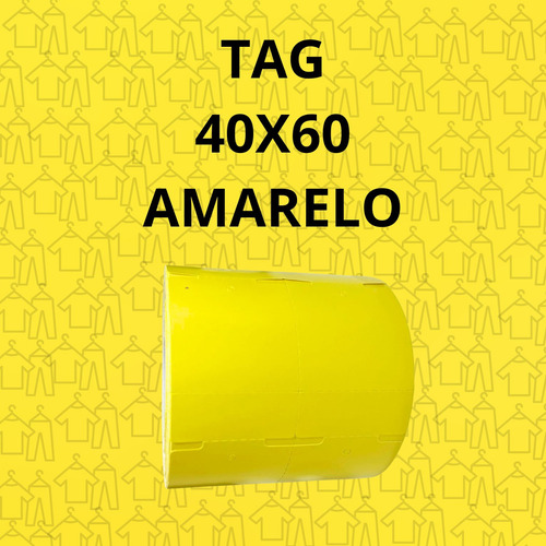 Etiqueta Tag 40x60/2 Amarela - Couchê Adesivo - 1 Rolo Cor Amarelo Desenho impresso não
