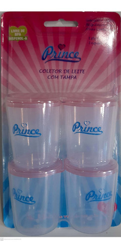Imagem 1 de 2 de Coletor De Leite Materno Com Tampa 60ml Com 4 Peças Rosa