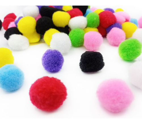 100 Pompones Surtidos 2,5cm Cotillon Souvenirs Candy Bar 