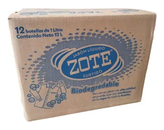 Zote Jabón Líquido Surtido / Caja Con 12 Botellas De 1 Litro