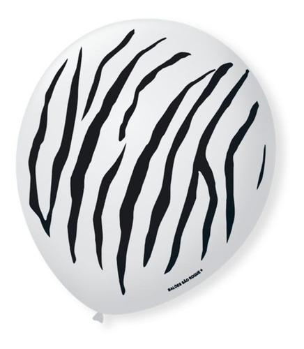 Balão Bexiga 9 Polegadas Decorado Safari Zebra C/25