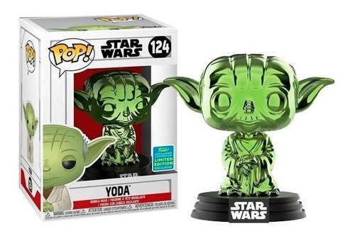 Funko Pop Star Wars Yoda 124 Chrome Green Nuevo