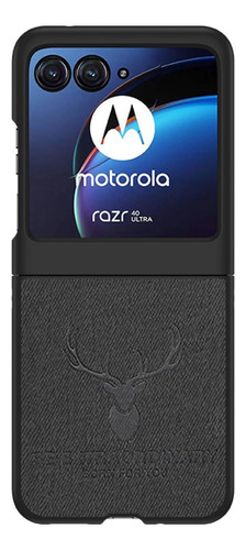 Funda De Piel Sintetica Para Motorola Razr40 Ultra - Negro
