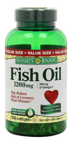 Imagen 1 de 3 de Omega 3 Fish Oil 1200mg 180 Capsulas Softgel Importado Usa