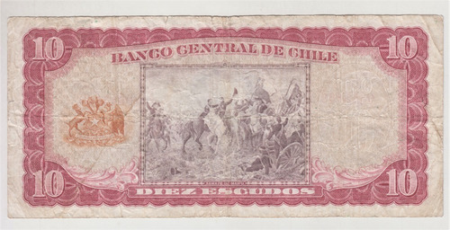 Billete Chile 10 Escudos Mackenna Ibañez A4 (c85) (Usado)