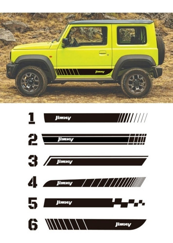 Adhesivo Suzuki Jimny Franjas Puertas 6 Diseños, A Elejir ¡¡